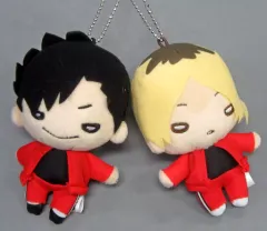 【中古】ぬいぐるみマスコット・ぬいぐるみバッジ 孤爪＆黒尾(ジャージ) にとたん ボールチェーン付ぬいぐるみ2個セット 「ハイキュー!!」 ジャンプショップ限定