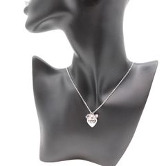 クリスチャンディオール ネックレス ペンダント neck lace アクセサリー ハート ストーン メタル 銀 シルバー silver Christian Dior