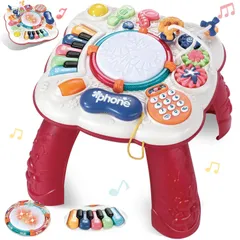 【送料無料】Jecimco 音楽おもちゃ 子供 多機能 ミュージカルテーブル 子ども 早期開発 ビーズコースター ルーピング 知育玩具 ピアノ・鍵盤楽器の玩具 男の子 女の子 電子 キーボード 楽器 おもちゃ