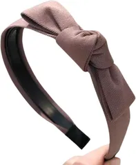 Liebendo カチューシャ ヘアアクセサリー 髪留め ヘアバンド おしゃれ 大人 レディース 幅広 リボン付き シンプル 大きめ 痛くない 無地(モカ,  フリーサイズ)