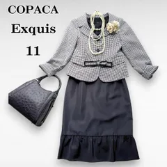 【淑女の品格/美品】COPACA × Exquis セットアップ 11号(L) 黒/白 レディース/フォーマル/マーメイドスカート/千鳥格子