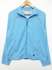 【送料無料】USA 古着 アディダス adidas ナイロンジャケット ジャンパー ウォームアップジャケット 裏メッシュ 水色 L■L2449AWS21-10-05（4）5/30