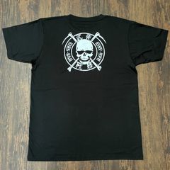 武装戦線・ドクロ・釜・プリントTシャツ・黒