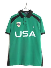 【お得なクーポン配布中!】 アメリカ代表 ポロ ラルフローレン 鹿の子 半袖 ポロシャツ メンズ L / 半袖シャツ ナンバリング USA ワッペン 星条旗 ボックス 限定モデル