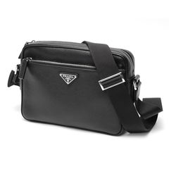 プラダ / PRADA　ショルダーバッグ / カメラバッグ　1BC167　ヴィッテロダイノ レザー　ブラック 【中古】 商品番号 S-158735