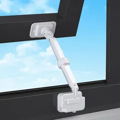 ZEWZE 窓ストッパー スライドドアストッパー 引き戸ロック 窓ロック チャイルドロック テレビ転倒防止 360度回転 調整可能 取り付け簡単 転落防止 賃貸OK (ホワイト) 1