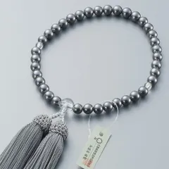 【迅速発送】仏壇屋 滝田商店 京念珠 数珠 女性用 黒貝パール 7mm玉 頭付房 数珠袋付き すべての宗派で使える女物念珠 証明書付