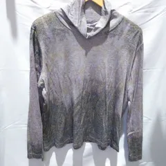 ②伊万里 ZIZI カットソー トップス グレー 薄手 ニット 灰色 金箔 長袖 春服 秋服 冬服 レディース 婦人服 古着 ブランド 高級 タートル グラデーション