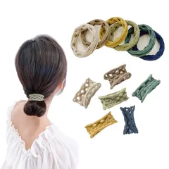 【特価商品】髪留め 高弾性 かわいい 太め 無地 6色セット 韓国風 ヘアアクセサリー おしゃれ 大人 跡がつかない髪ゴム 簡約 ヘアゴム エレガント slefancy レディース