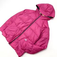 アディダス adidas ピンク ダウンジャケット レディース Mサイズ フカフカ 防寒 ダウンCLIMA PROOF スポーツウェア 可愛い発色♪■BE145