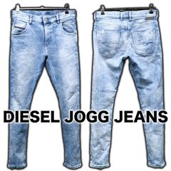イタリア製 DIESEL KRAILEY-B-T 080AS W27/約78cm ジョグジーンズ スウェットデニム ストレッチ ブリーチ加工 ダメージ加工