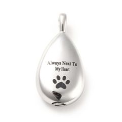 肉球 ステンレス製 壷ペンダントチャーム　アクセサリーパーツ 31x16x8mm 猫柄