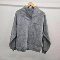 ノーブランド ハーフジップパーカー グレー ヴィンテージ メンズ 古着 M-C-457
