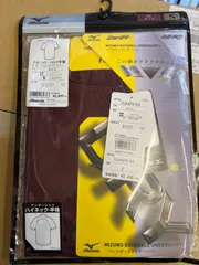 ミズノ アンダーシャツ ハイネック半袖 S エンジ