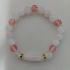 ローズクォーツ＆白ひすい＆チェリ～クォーツ