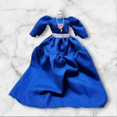 27㎝ドール用アウトフィット　ロングドレス＆アクセサリーセット　ブルー　プリンセス風