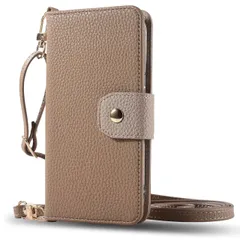 iPhone17 ケース 手帳 肩掛けストラップ レザー 手帳 ケース 【Color】ブラウン