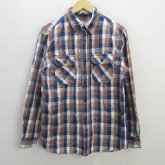 R■リーバイス/Levi's RedTab チェックシャツ 長袖シャツ トップス チェック 赤タブ スモールe アメカジ　古着■茶色 【L】MENS/137 【中古】