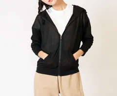 UVカット　無地パーカー UVカット加工 レディース ジップパーカー フード付き