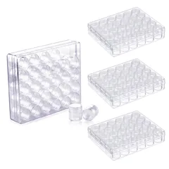 sanmaao 15ml プラスチックケース 透明 収納ケース ネイル パーツ アクセサリー ラメ (4個セット) [4個セット]