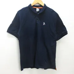G■チャムス/CHUMS 半袖ポロシャツ/鹿の子地【L】紺/men's/89【中古】■