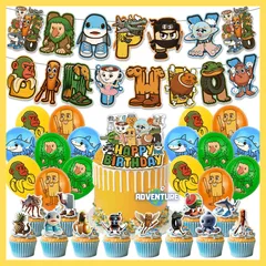Tung Tung Tung Sahur トゥントゥントゥン サフール トゥントゥントゥンサフールイタリアンブレインロット 誕生日バースデー飾り2　パーティーガーランド風船バルーン子供ゲーム記念日ケーキトッパー装飾 Itarian Brainrot ミーム
