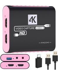 ★PACOXI USB 3.0 ビデオキャプチャーボード switch対応（4K30FPS 入力、4K30FPS パススルー、1080P60FPS 録画 HDMI キャプチャーデバイス）