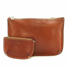 アーペーセー A.P.C. ポーチ 小物入れ ミニポーチ付き レザー 茶 ブラウン /BBのサムネイル