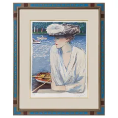 カシニョールフランス製作ヴィンテージレガッタポスターホワイト額装品