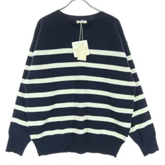 未使用 studio CLIP スタジオクリップ ボーダー柄 長袖 セーター F ブラック レディース 古着