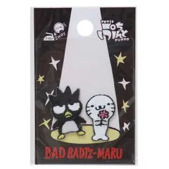 【メール便】バッドばつ丸 ワッペン ぷちぷんと 2枚入り サンリオ 社コッカ 手芸用品 刺繍 ししゅう キャラクター グッズ 