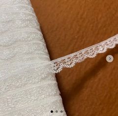 【日本製】ラッセルレース　オフホワイト　幅１cm小花柄　10m [100　オフ白]