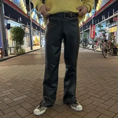 90's Italy made fake leather flare pants / レザーパンツ フレアパンツ イタリア製