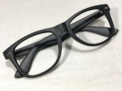 訳あり キズあり　レンズ無 伊達メガネ 度無し ウェリントン フルリム セル マットブラック K072
