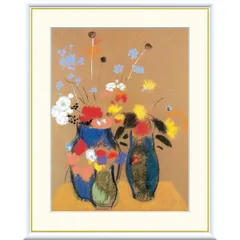 メルカリ 絵画 絵 額付き(白）油絵 uF6-112302 花