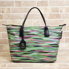 ロベルタピエリ ☆ ナイロン レザーハンドル ハンドバッグ イタリア製 総柄 Roberta Pieri