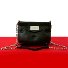 極 美品 MAISON MARGIELA メゾンマルジェラ グラムスラム レザー 本革 チェーン ショルダーバッグ ポシェット サコッシュ ブラック 30384