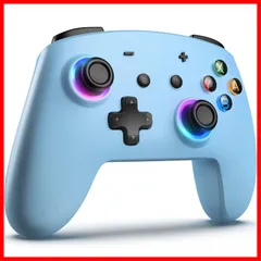 フ ォ ロ ー 割☆彡プロコン スイッチコントローラー OLED/Windows/Android/IOS対応 Lite/Switch Switch/Switch ブルー 長時間使用 スリープ解除 連射機能 6軸ジャイロセンサー 二重振動 Bluetooth接続