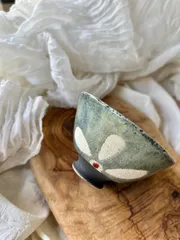 丹波焼　源右衛門窯　花柄ぐい呑(広口)