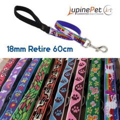 18mm幅　60cmショートリード　アメリカ製　軽量　登山用で丈夫　LUPINE 　中型犬　大型犬　リタイア　製造終了デザイン