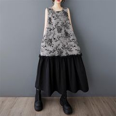 モード系  夏ワンピース ノースリーブ レディース 個性派 着回し力GOOD ストレスフリーな着心地も魅力 体のラインを拾わない 袖なし 程よいゆるシルエット 今っぽい お洒落