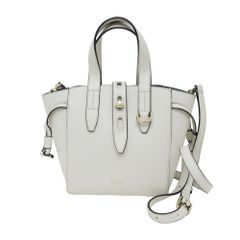 【名東】【FURLA】フルラ NETミニトート 2WAY ショルダーバッグ ホワイト 白色 ハンド レディース その他【中古】