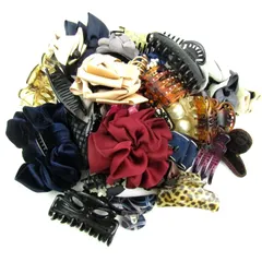 バンスクリップ バナナクリップ等 ヘアアクセサリー 39点セット リボン パールモチーフ他 まとめて 大量 まとめ売り レディース 【中古】