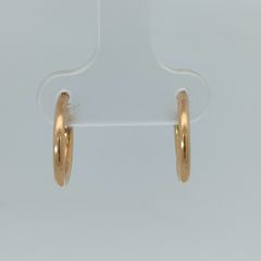 18金 K18 シンプルフープピアス レディース 0.68g C327