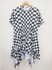 COMME des GARCONS COMME des GARCONS コムデギャルソン コムコム RM-T023 24SS ブロックチェック フリルドッキング フレアワンピース　S
