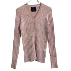 U.S. POLO ASSN. コットン混 ニット セーター カーディガン レディース L ピンク Vネック 古着卸 アメリカ仕入 a611-5697