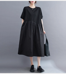 モード系  シンプル  ドレス  カジュアル  文学的な  ゆったりとした  夏  ミディアム   ロングスカート モノトーン
