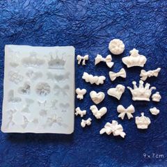 シリコンモールド　リボン　王冠　ハート　レジン　ハンドメイド