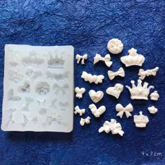 シリコンモールド　リボン　王冠　ハート　レジン　ハンドメイド