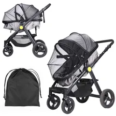 【数量限定】折り畳み式 日除け 通用 b型 サンシェード a型 後付け ネット 蚊帳 カバー 軽量 虫除け ベビーカー コンパクト LIHAO